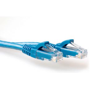ACT Blauwe 20 meter U/UTP CAT6A patchkabel snagless met RJ45 connectoren