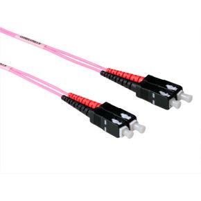 ACT 1,5 meter LSZH Multimode 50/125 OM4 glasvezel patchkabel duplex met SC connectoren