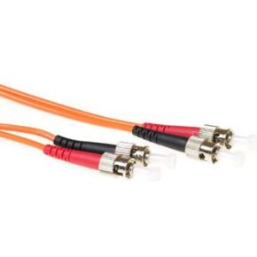 ACT 50 meter LSZH Multimode 50/125 OM2 glasvezel patchkabel duplex met ST connectoren