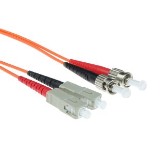 ACT 3 meter LSZH Multimode 62.5/125 OM1 glasvezel patchkabel duplex met ST en SC connectoren