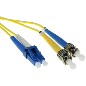 ACT 30 meter LSZH Singlemode 9/125 OS2 glasvezel patchkabel duplex met LC en ST connectoren