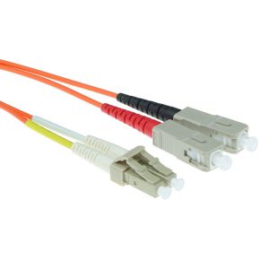 ACT 10 meter LSZH Multimode 50/125 OM2 glasvezel patchkabel duplex met LC en SC connectoren