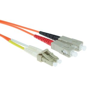 ACT 20 meter LSZH Multimode 50/125 OM2 glasvezel patchkabel duplex met LC en SC connectoren