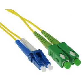 ACT 1 meter LSZH Singlemode 9/125 OS2 glasvezel patchkabel duplex met SC/APC en LC/UPC connectoren