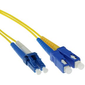 ACT 1 meter LSZH Singlemode 9/125 OS2 glasvezel patchkabel duplex met LC en SC connectoren