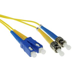 ACT 10 meter LSZH Singlemode 9/125 OS2 glasvezel patchkabel duplex met SC en ST connectoren