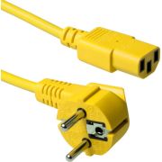 ACT Netsnoer CEE 7/7 male (haaks) - C13 geel 0,6 m