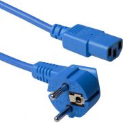 ACT Netsnoer CEE 7/7 male (haaks) - C13 blauw 0,6 m