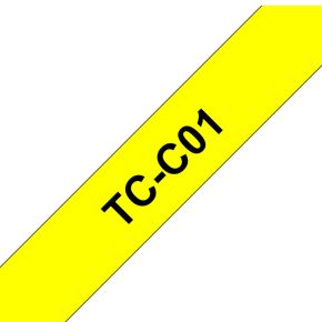 Brother Gloss Laminated Labelling Tape - 12mm, Black/Signal Yellow