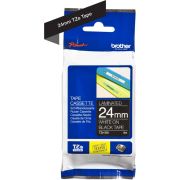 Brother-Gloss-Laminated-Labelling-Tape-24mm-White-Black