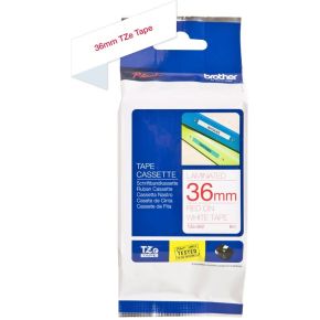 Brother Gloss Laminated Labelling Tape - 36 mm, Red on White