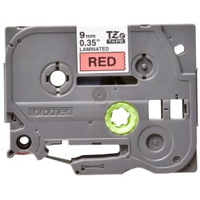 Brother Gloss Laminated Labelling Tape - 9mm, Black/Red