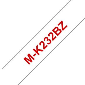 Brother Labelling Tape - 12mm, Red/White, Blister