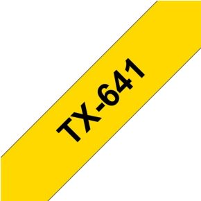 Brother TX-641 Zwart op geel labelprinter-tape