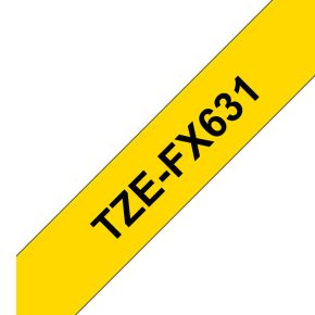 Brother TZ-FX631 Zwart op geel labelprinter-tape