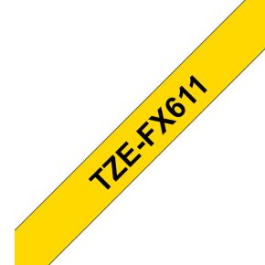Brother TZe-FX611 Zwart op geel