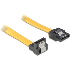Delock 82469 SATA 3 Gb/s Kabel recht naar beneden haaks 10cm geel