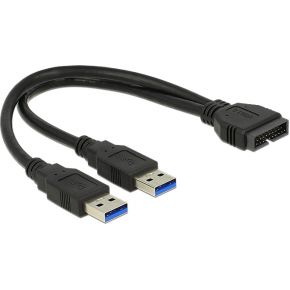 DeLOCK 83910  Intern > externe USB-kabel 0.25m USB3.0/2xUSB3.0