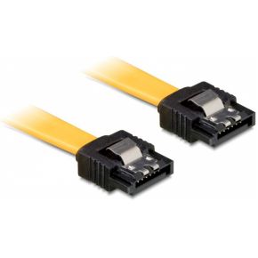 DeLOCK 82805 SATA kabel 0.3m 6GB/s M/M metal geel