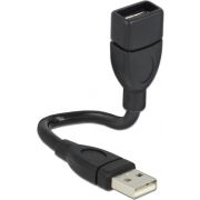 DeLOCK 83497 15cm USB 2.0 A male --> USB 2.0 A female vormvaste kabel