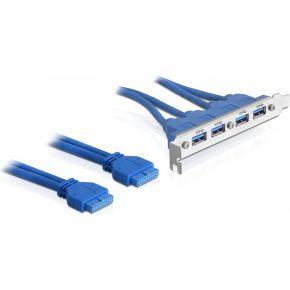 DeLOCK 82974 Slotbeugel 2x USB 3.0 19-pin - 4x USB 3.0-A