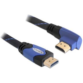 Delock 82956 Kabel High Speed HDMI met Ethernet - HDMI A male > HDMI A male haaks 4K 2 m