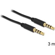 Delock 83437 Stereo Jack Kabel 3,5 mm 4-pins male naar male 3 m zwart