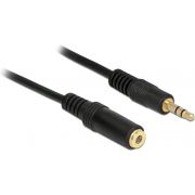 Delock 83766 Stereo Jack Verlengkabel 3,5 mm 3-pins male > female 2 m zwart
