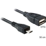 Delock 83183 Kabel USB micro-B male > USB 2.0-A female OTG 50cm