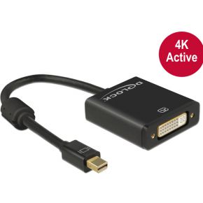 Delock 62603 Adapter mini DisplayPort 1.2 male > DVI female 4K Actief zwart