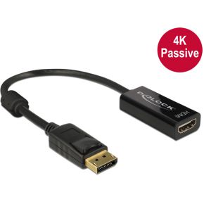 Delock 62609 Adapter DisplayPort 1.2 male > HDMI female 4K Passief zwart