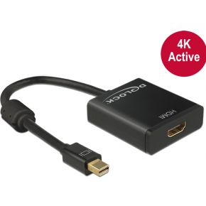 DeLOCK Premium Mini DisplayPort 1.2 naar HDMI 1.4 actieve adapter (4K 30 Hz) / zwart - 0,20 meter