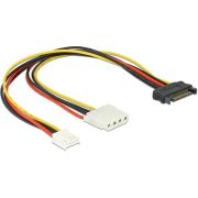 Delock 65227 Kabel Y-Power SATA male 15-pins > 4-pins Molex female + 4-pins floppy