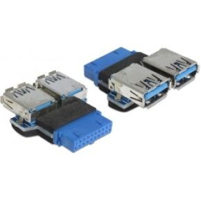 Delock 65324 Adapter USB 3.0 pin header female > 2 x USB 3.0 female  parallel