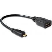 Delock 65391 Kabel High Speed HDMI met Ethernet - HDMI Micro-D male > HDMI-A female 23cm