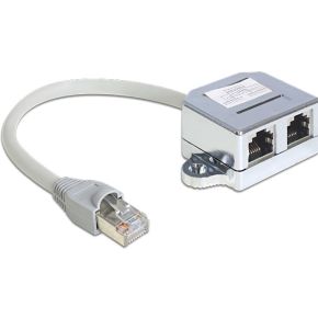 Delock 65441 RJ45-poortverdubbelaar 1 RJ45-stekker > 2 RJ45-aansluitingen (1x Ethernet, 1x ISDN)