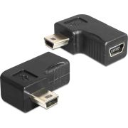 Delock 65448 Adapter USB-B mini 5-pins male / female 90&deg; schuin