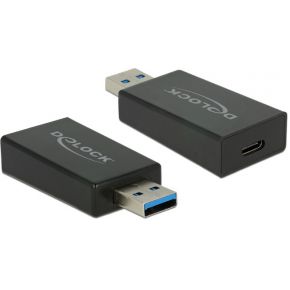 DeLOCK 65689 USB 3.1 Gen 2 Type-A USB 3.1 Gen 2 USB Type-C Zwart kabeladapter/verloopstukje