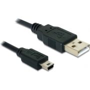 Delock 82273 USB 2.0 Kabel Type-A mannetje naar USB 2.0 Mini-B mannetje 1 m zwart