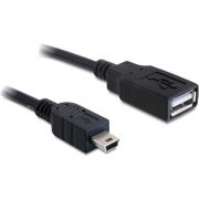 Delock 82905 USB 2.0 kabel Type-A female naar mini USB male 0,5 m