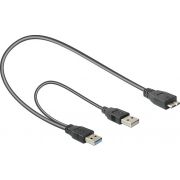 DeLOCK 82909 USB-kabel 3.0A > USB 3.0-micro B male + USB 2.0 A male