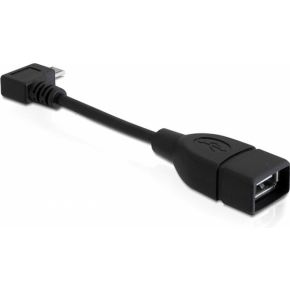 Delock 83104 USB 2.0 OTG-kabel Type Micro-B male haaks naar Type-A female 11cm