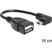 Delock 83245 Kabel Mini USB male haaks > USB 2.0-A female OTG 16cm