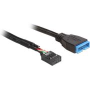 Delock 83776 Kabel USB 2.0 pin header female > USB 3.0 pin header male 45cm