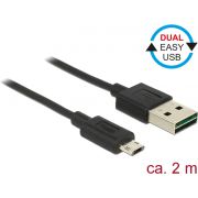 DeLOCK 83850 2m USB A Micro-USB B Zwart USB-kabel