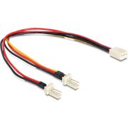 Delock 89343 Kabel Molex 3-pins female > 2 x Molex 3-pins male (ventilator) 22cm