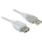 Delock 82239 Verlengkabel USB 2.0 Type-A male naar USB 2.0 Type-A female 1,8 m grijs