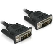 Delock 84369 Kabel DVI 24+1 male > DVI 24+1 male 0,5 m zwart