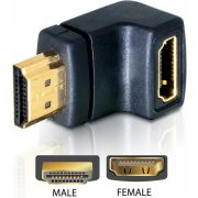 Delock 65071 Adapter HDMI male naar HDMI female 90&deg; naar beneden