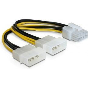 Delock 82397 Kabel PCI Express-voeding 8-pins naar 2 x 5¼“ voor grafische kaart